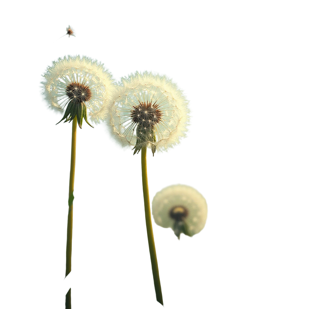 Dandelion Seeds in Flight